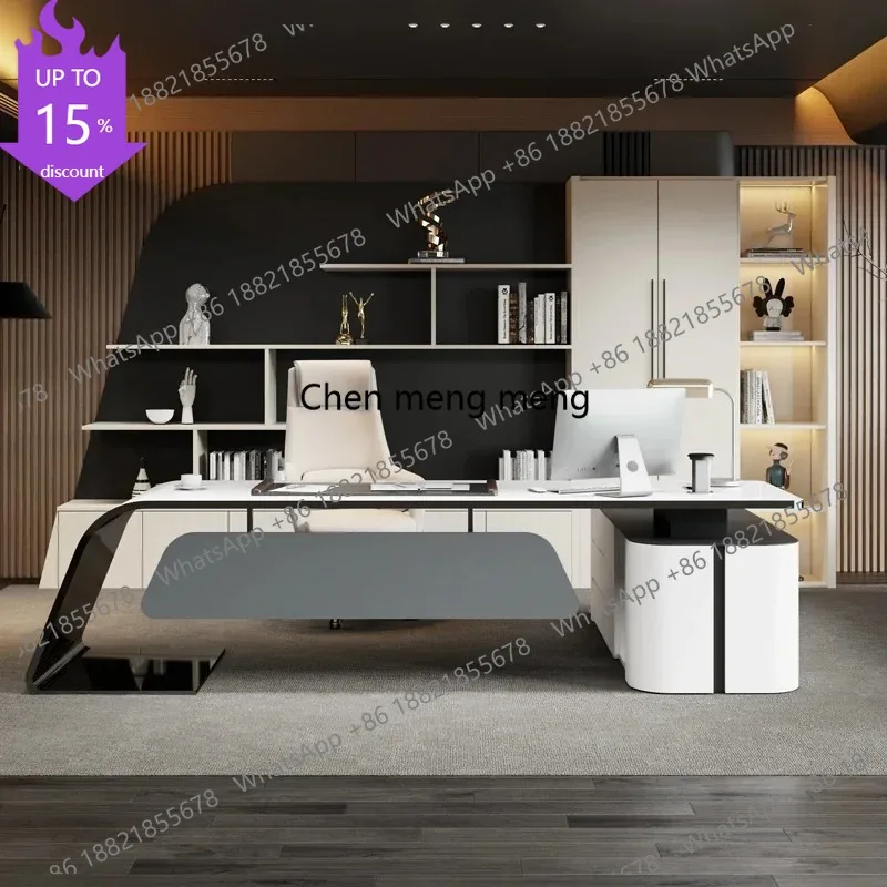 G153 Large Storage Office Desk Study Organizer Luxury Laptop Computer Office Desk Coffee Home Mesa Ordenador Modern Furniture