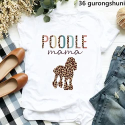 New Dog Mama Leopard print T Shirt Beagle Poodle Lab Collie Poodle Hound Doberman Akita T-Shirt Women Clothes Female Tees Tops