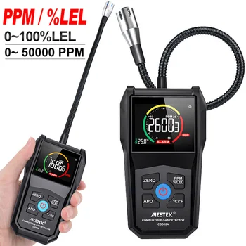 가연성 천연 가스 누출 감지기, 메탄 알코올 가스 분석기, 50000PPM 100% LEL 사운드 라이트 알람