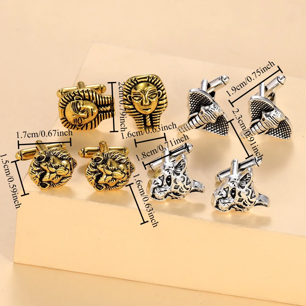 Creative Animal Style Elephant Lion Tiger Leopard Cufflinks Business Banquet Suit  Cufflinks