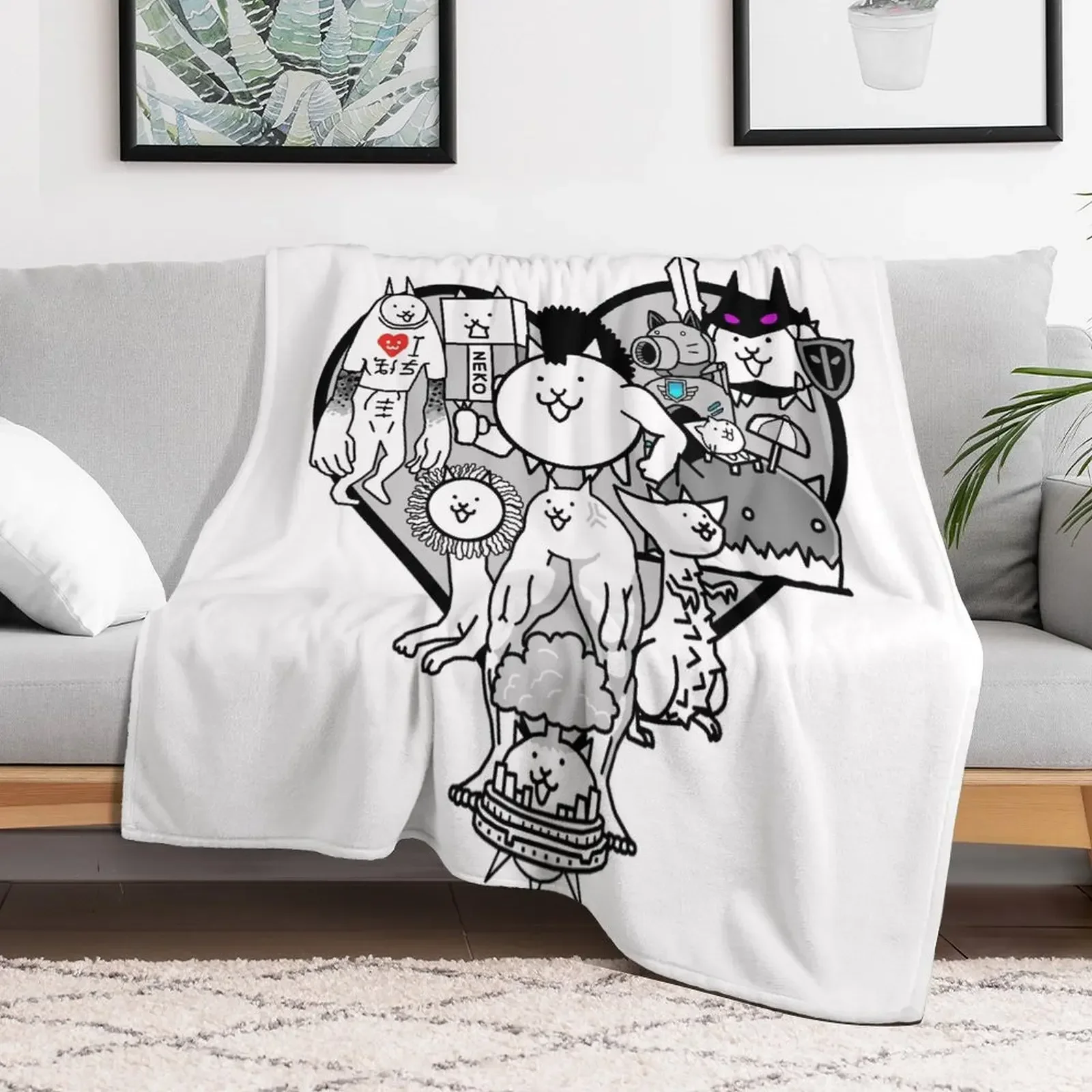 Battle Cats True Form Mural Throw Blanket Designers cosplay anime Loose Plaid on the sofa Blankets