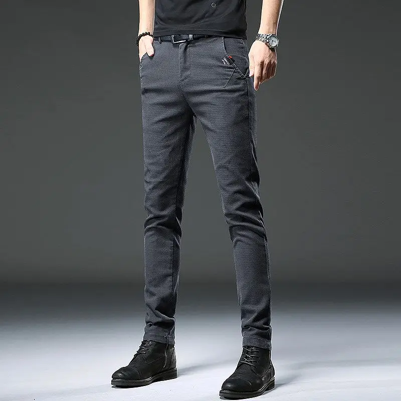 

Fashion Korean Style Luxury Clothing 2024 New Stretch Slim Pencil Casual Pants for Men High-end Jeans Traveler Long Trousers