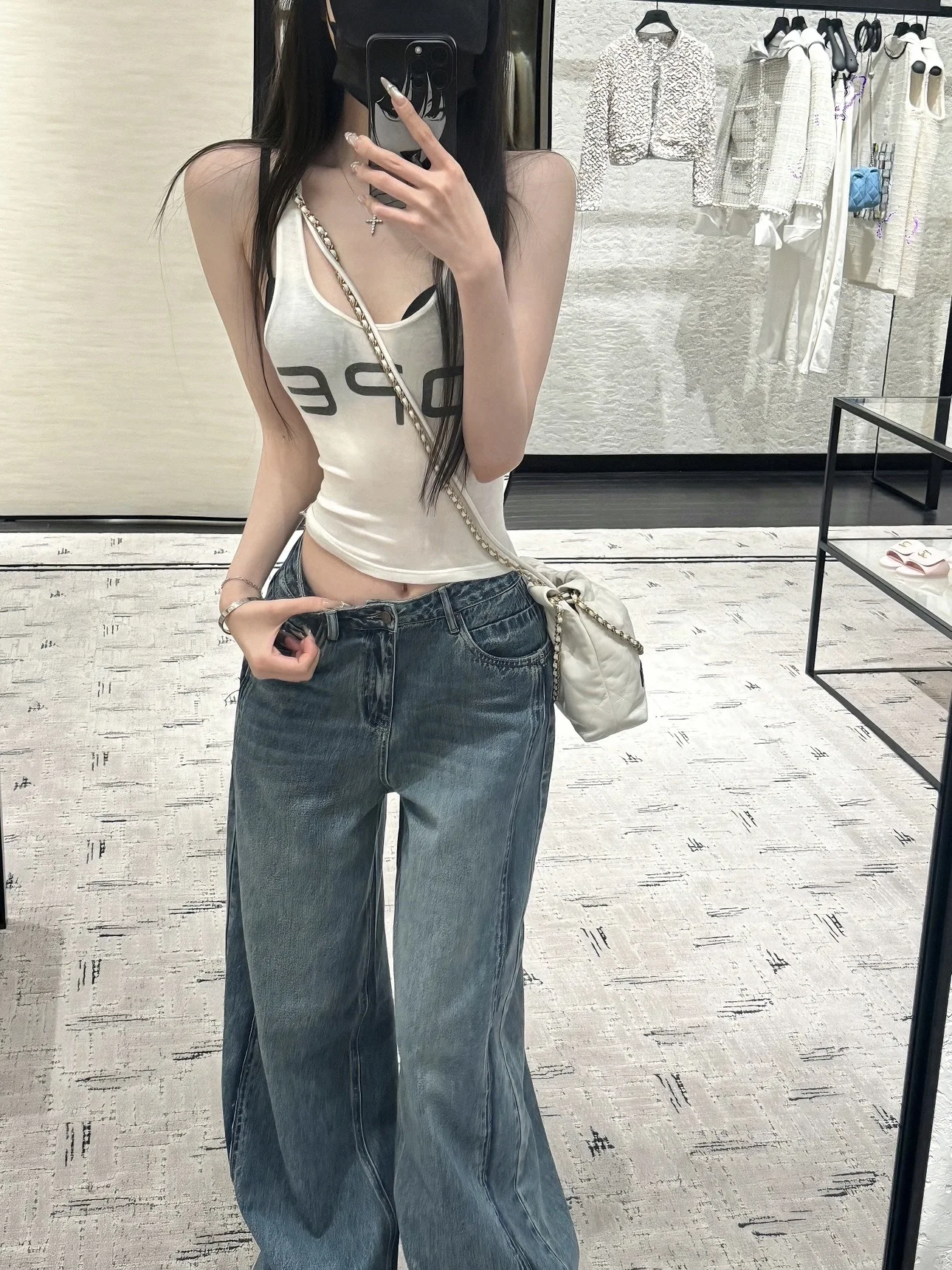 

Джинсовые широкие брюки с завышенной талией, утягивающие свободные брюки длиной до пола, сексуальные женские джинсы, повседневные свободные удобные брюки