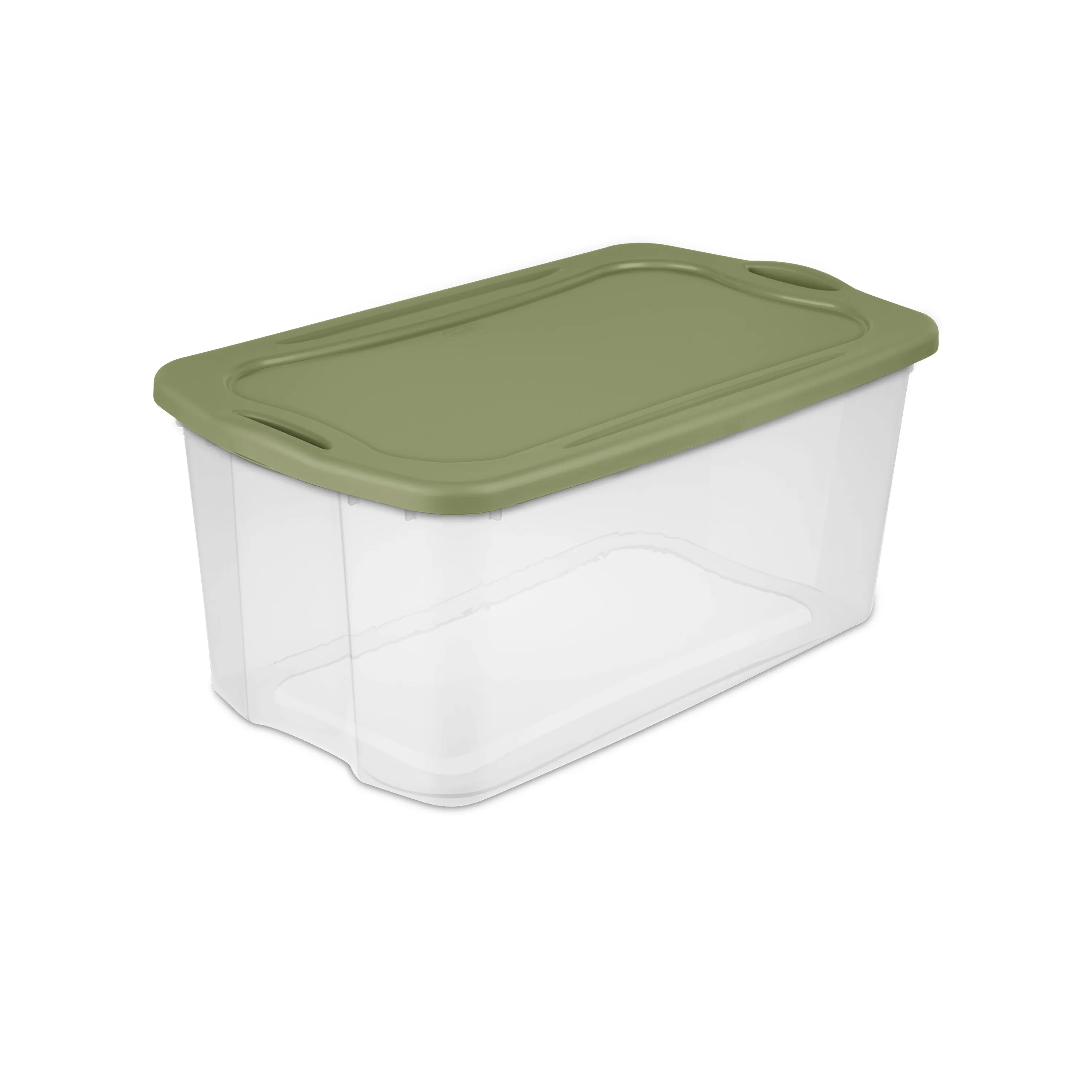 

EZ Carry 120 Quart Extra-Large Storage Bin, Clear Plastic Storage Container with Full-Grip Handles, Green