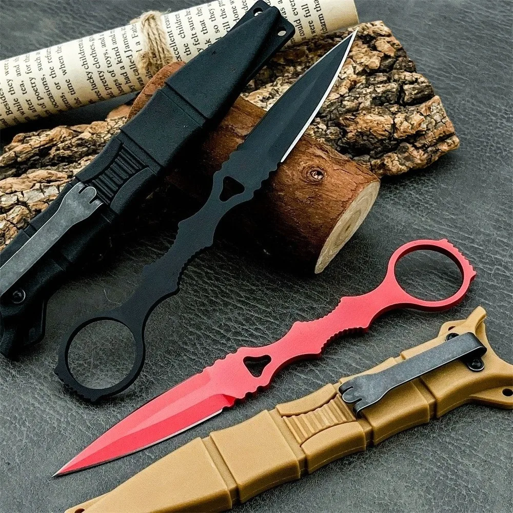 Portable Full Tang Pocket Tool Sturdy 440C Fixed Blade with Sheath Multi-functional Design Suitable Camping Outdoor Activities
