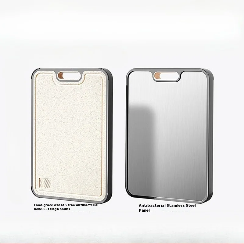 Kitchen Cutting Board Double Sided Titanium Cutting Boards for Double Sided Food Grade Pure Titanium Wheat Straw PP