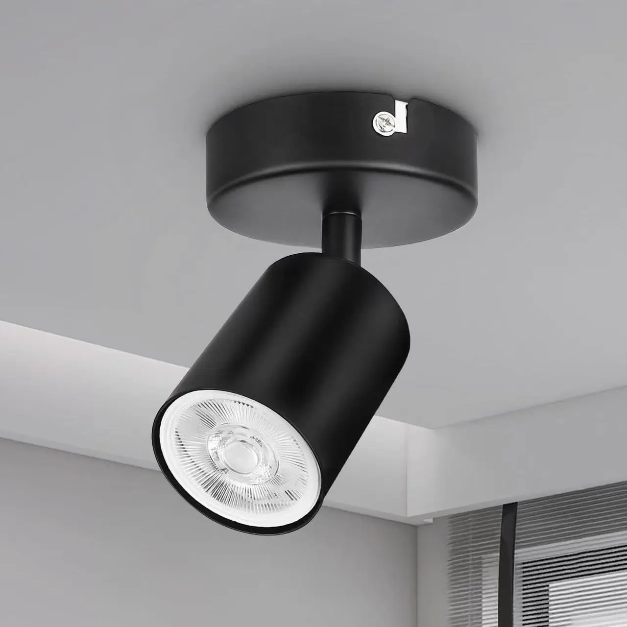 Modern LED Ceiling Light -  GU10 Wall Light Black - Energy Saving, Living Room, Bedroom, Kitchen, Easy Installation, Bulb Not In