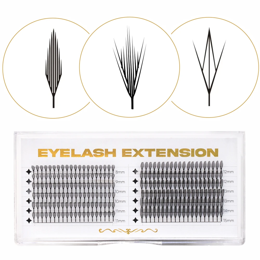 RUJADE Anime Fox Spire Eyelash Extension Individual Natural Cashmere Manga False Eyelashes Super Soft Feather Shape Comic Lashes