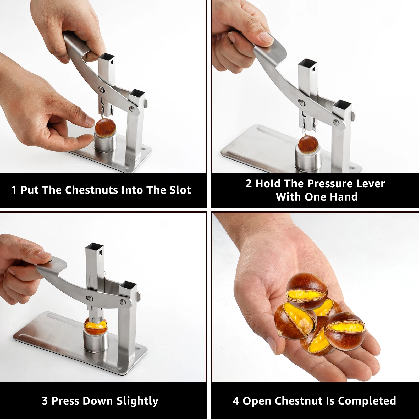 الكستناء المفرقع الفولاذ المقاوم للصدأ الصحافة الجوز المفرقع توفير العمالة الكستناء القاطع البقان الجوز فتاحة الكستناء كليب أدوات مطبخ