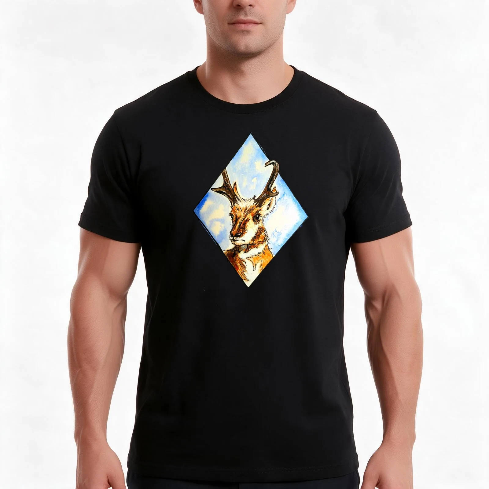 Antelope T-Shirt Summer Casual Cotton Tee Oversized Streetwear Tops Vintage Graphic Print Loose Fit Short Sleeve