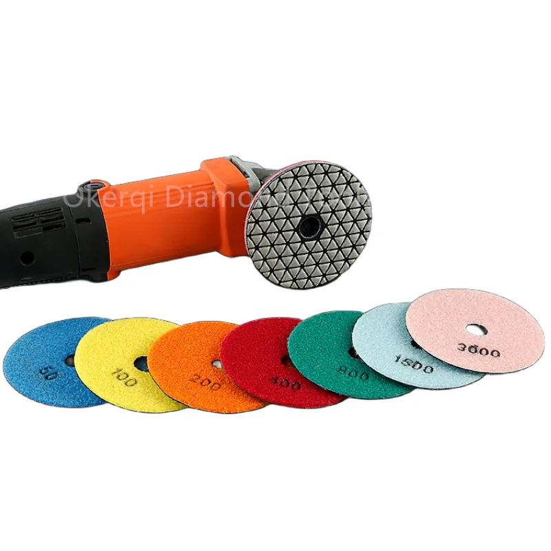 7PCS/Set 3 Inch 4 Inch Dry Polishing Pad Sharp Flexible Diamond Polishing Pads For Granite Marble Stone Concrete Sanding Disc