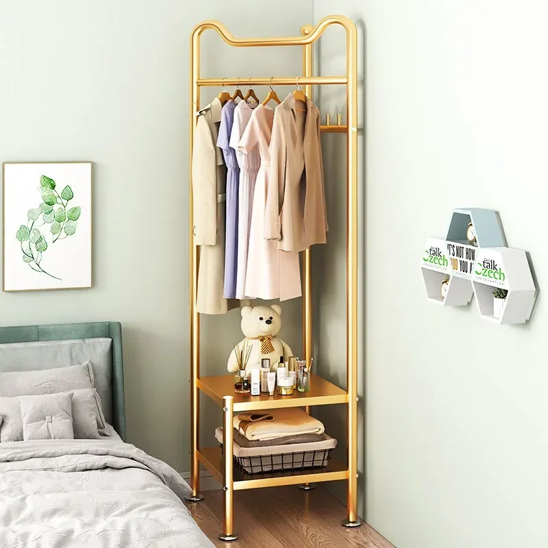 

-Corner Hanging Clothes Rack, Floor To Ceiling, Household Clothes Rack In Bedroom, Light Luxury Hanging Clothes Rack Pole,
