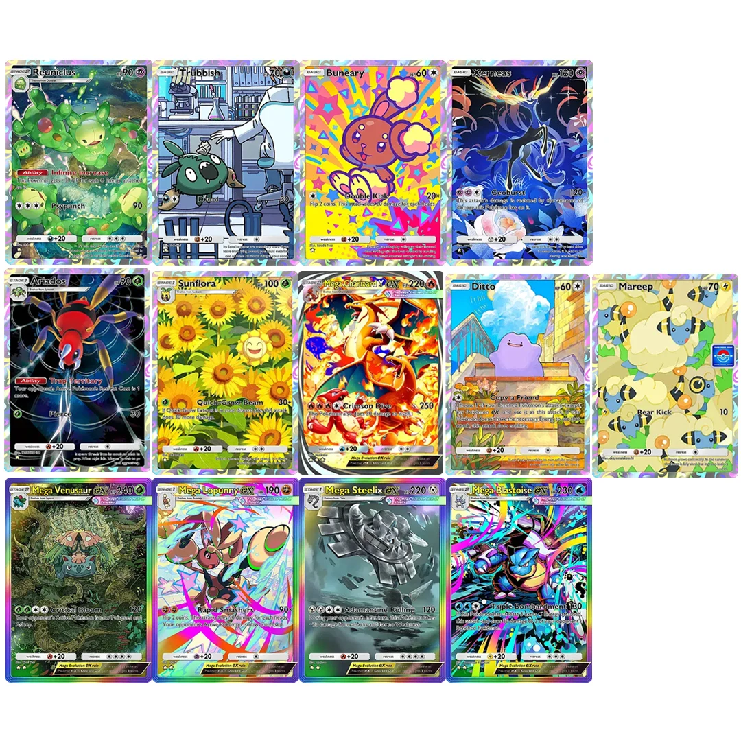 

Коллекционная карта DIY TCG Proxy Pocket P.M. Crimson Blaze (B1a) с самодельными персонажами Mega Charizard, Blastoise, Venusaur для PTCG (игрушка)