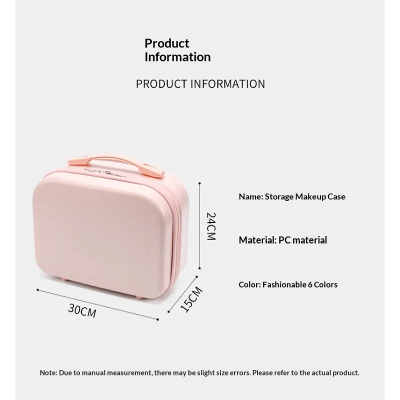 14 Inch Small Suitcase Lightweight Travel Portable Carry On Luggage Organizer Cosmetic Storage Box Gift For Woman Mini Case view 6