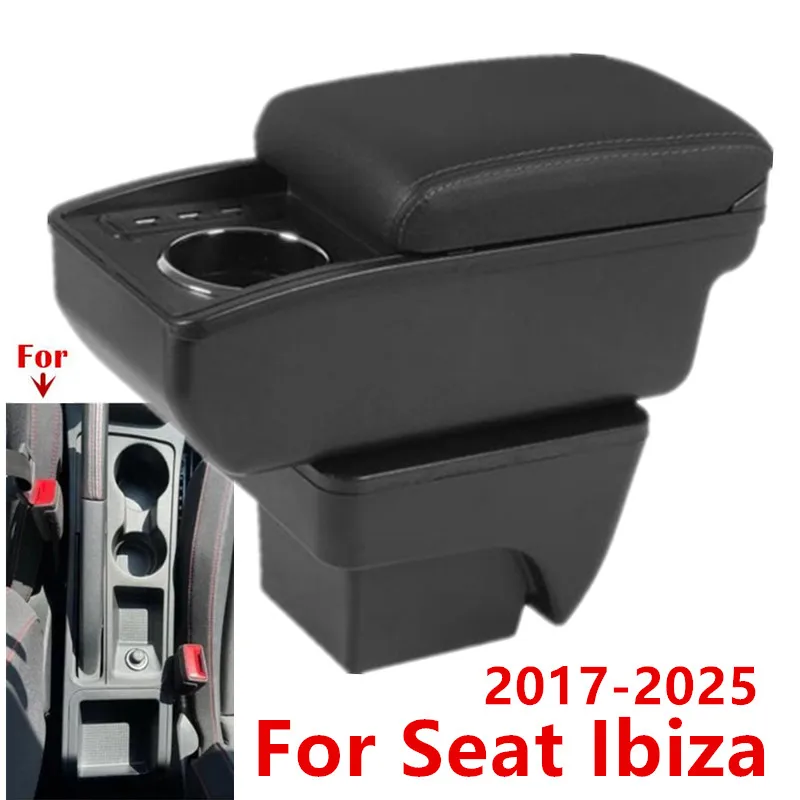 

Подлокотник для SEAT Ibiza, для SEAT Arona Ibiza 6L 6J 2017-2025, двухслойный органайзер для хранения, аксессуары для тюнинга автомобиля