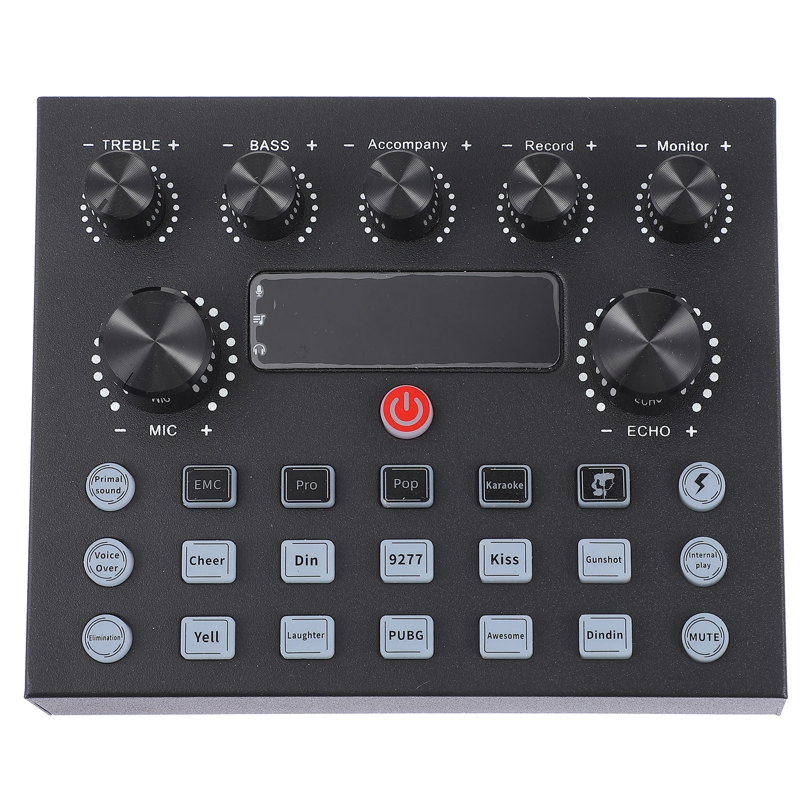 

1 Sound Card DJ Equipment 12 Effects Professional Reverb Voice Changer Compatible Mobile Phones Computers Tablets Stable Long