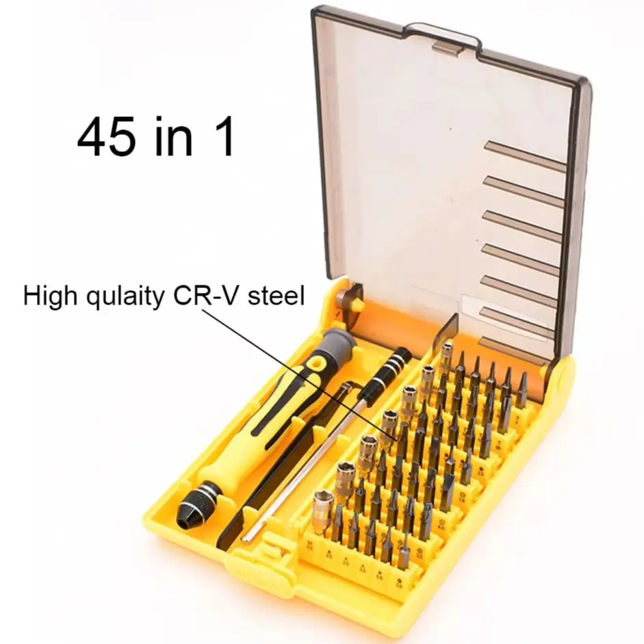 

High Quality 45 in 1 CR-V all hand tools names MIni Magnetic Screwdriver tool sets 10set/lot