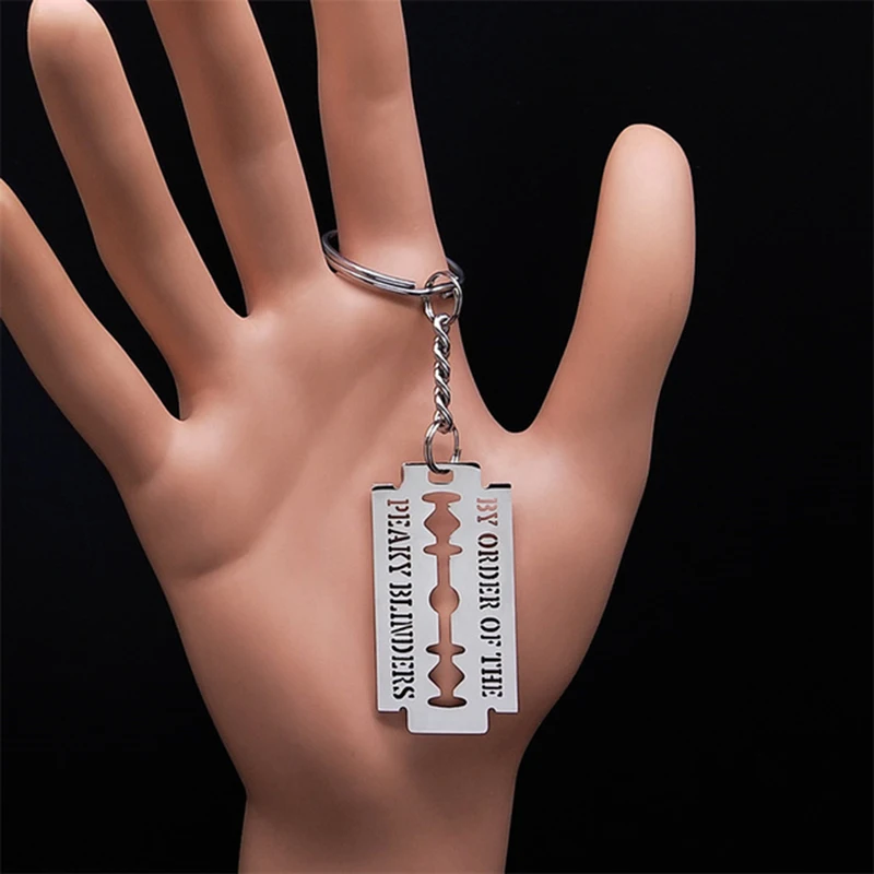 Edelstahl klinge Schlüssel bund Schlüssel ring Frauen Männer Geschenkt üte Auto Ketten ring Punk Goth Steampunk Y2k ästhetische Accessoires – Detail 1