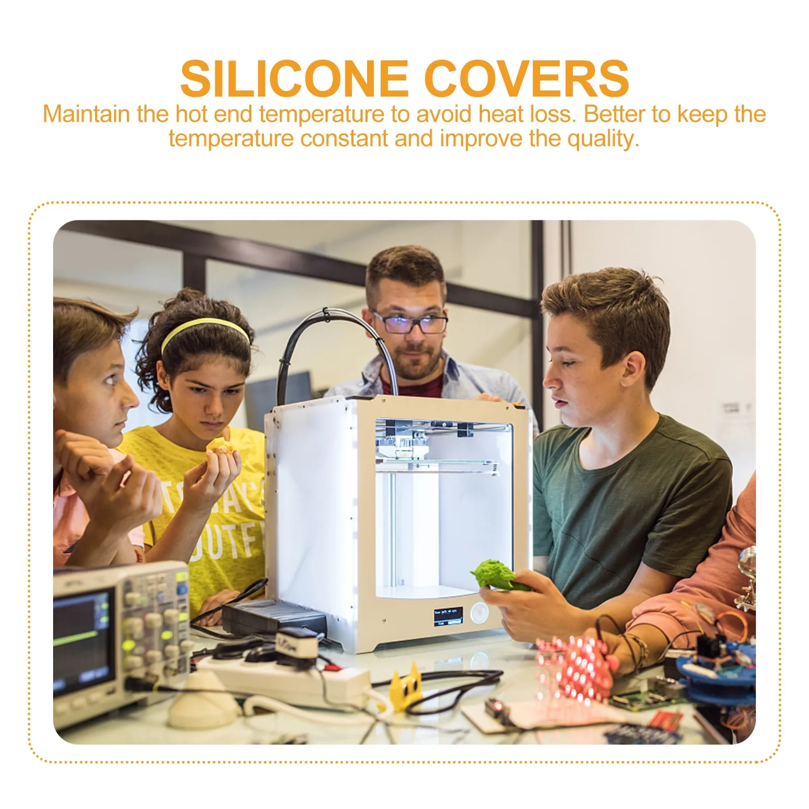 

6 шт. силиконовых накладок для защиты нагревательного блока 3D-принтера, аксессуары для экструдера, защитные чехлы для блока нагревателя, запчасти для принтера