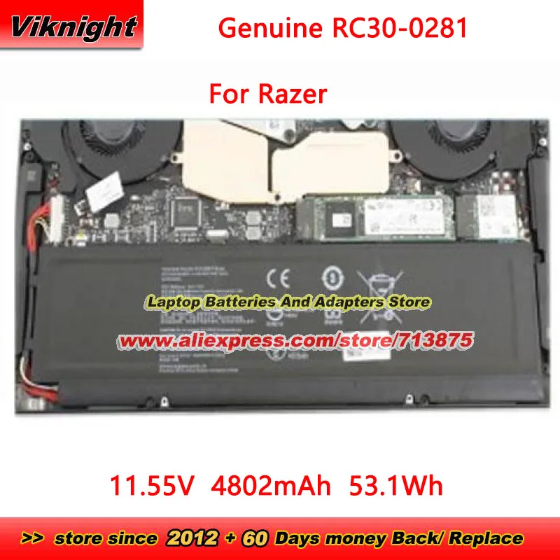 Genuine RC30-0281 Battery for Razer BLADE STEALTH 13 GTX 2018 2019 2020 I7-8565U RZ09-0281 RZ09-03102E52 11.55V 4802mAh 53.1Wh