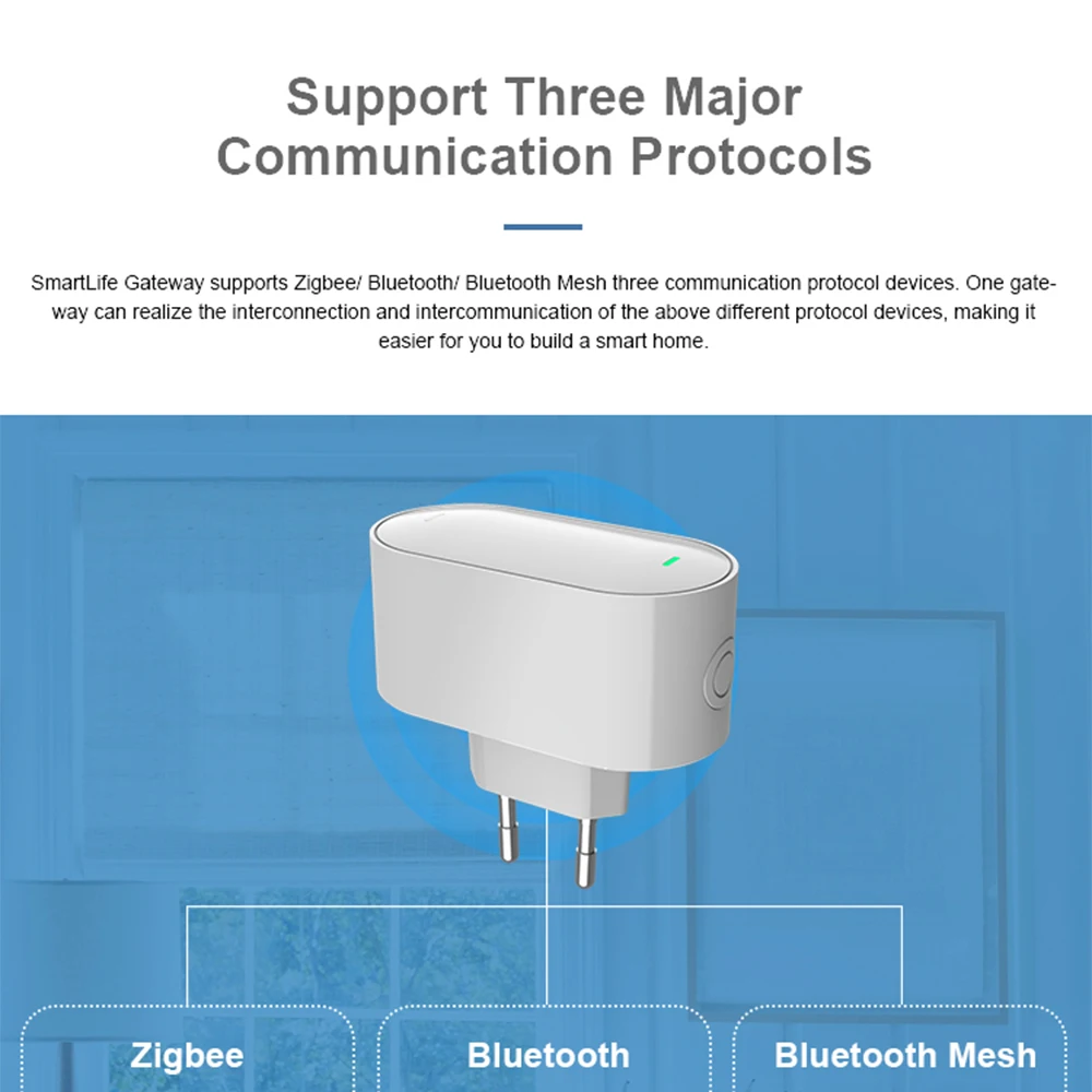 Tuya Smart ZigBee Gateway Hub Plug-in Type Multi-mode Bluetooth Gateway Bridge for Smart Home Automation Works with Alexa