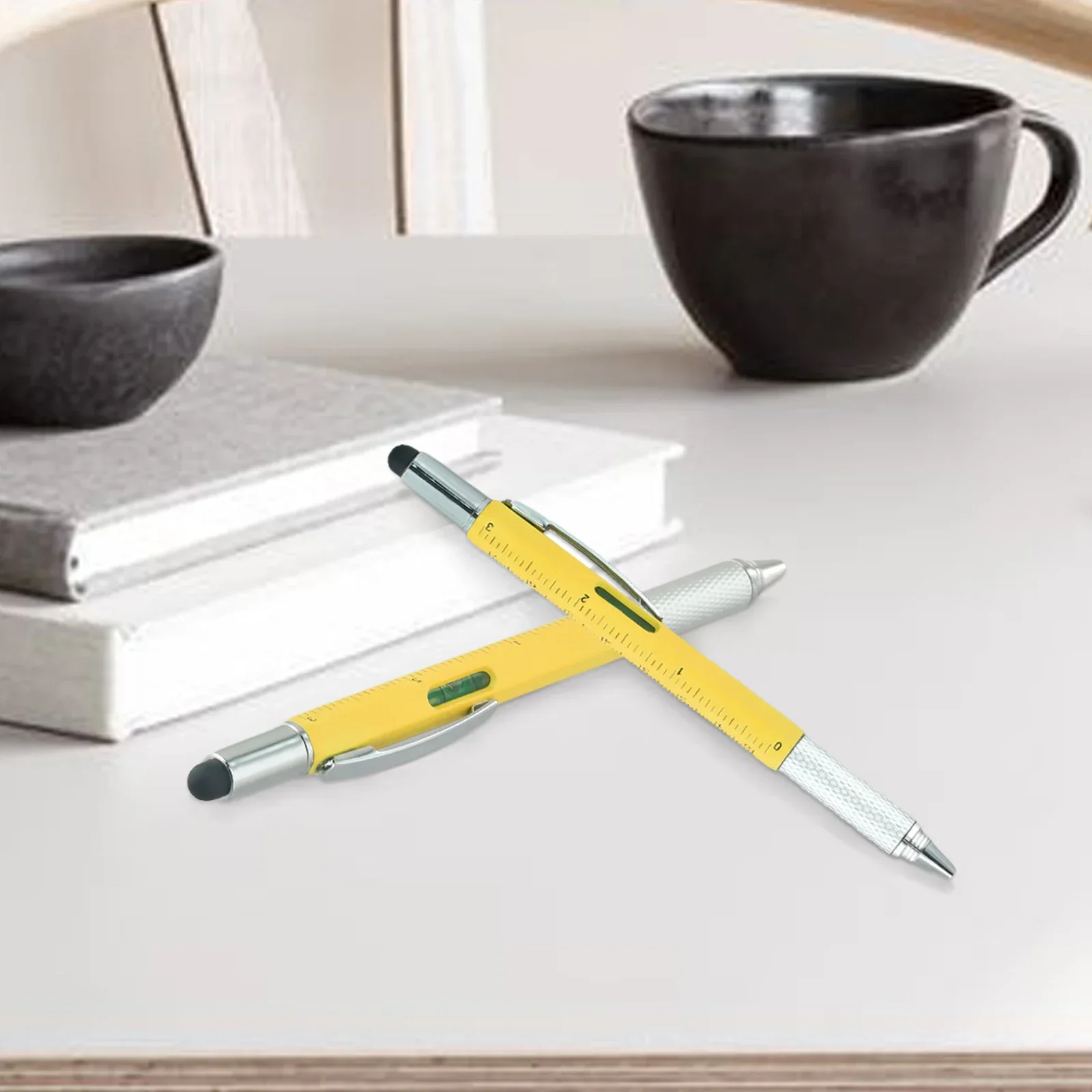 6 In1 Multi-Function Ballpoint Pen 1PC Modern Handheld Tool Measure Technical Ruler Screwdriver Touch Screen Stylus Level