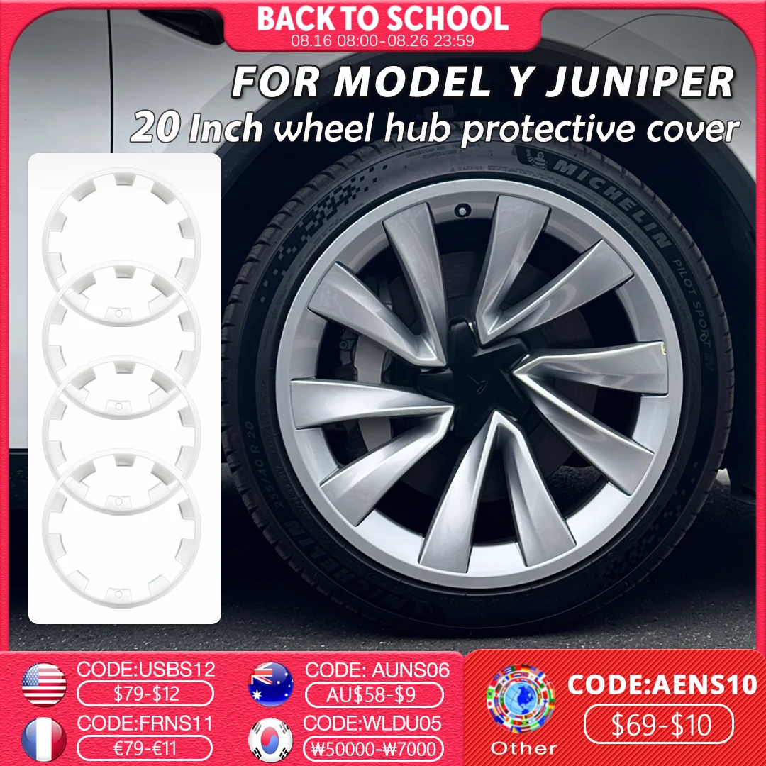 4PCS For Tesla Model Y Juniper 20 Inch Wheel Protection Ring Patch Protectors Wheel Guard Cover Full Rim ABS Accessories 2025