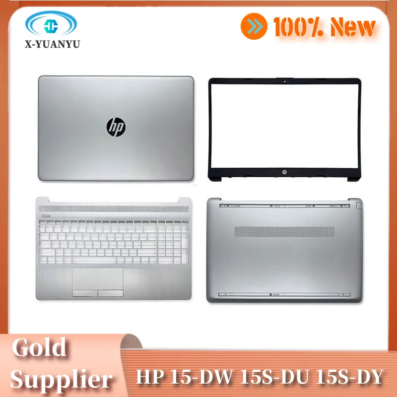 ل HP 15-DW 15S-DU 15S-DY TPN-C139 250 G8 الفضة محمول LCD الغطاء الخلفي/الجبهة الحافة/Palmrest العلوي/السفلي L52007-001