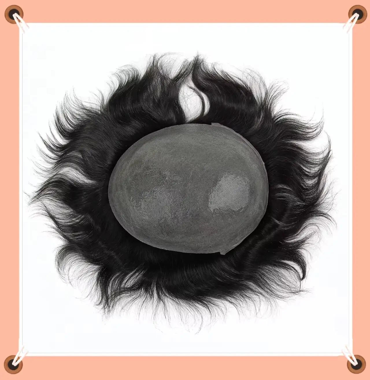 Beeos TJNG Sistema Capilar Masculino Super Fino de 6 Polegadas 0.03-0.04mm, Prótese Capilar de Cabelo Humano para Homens