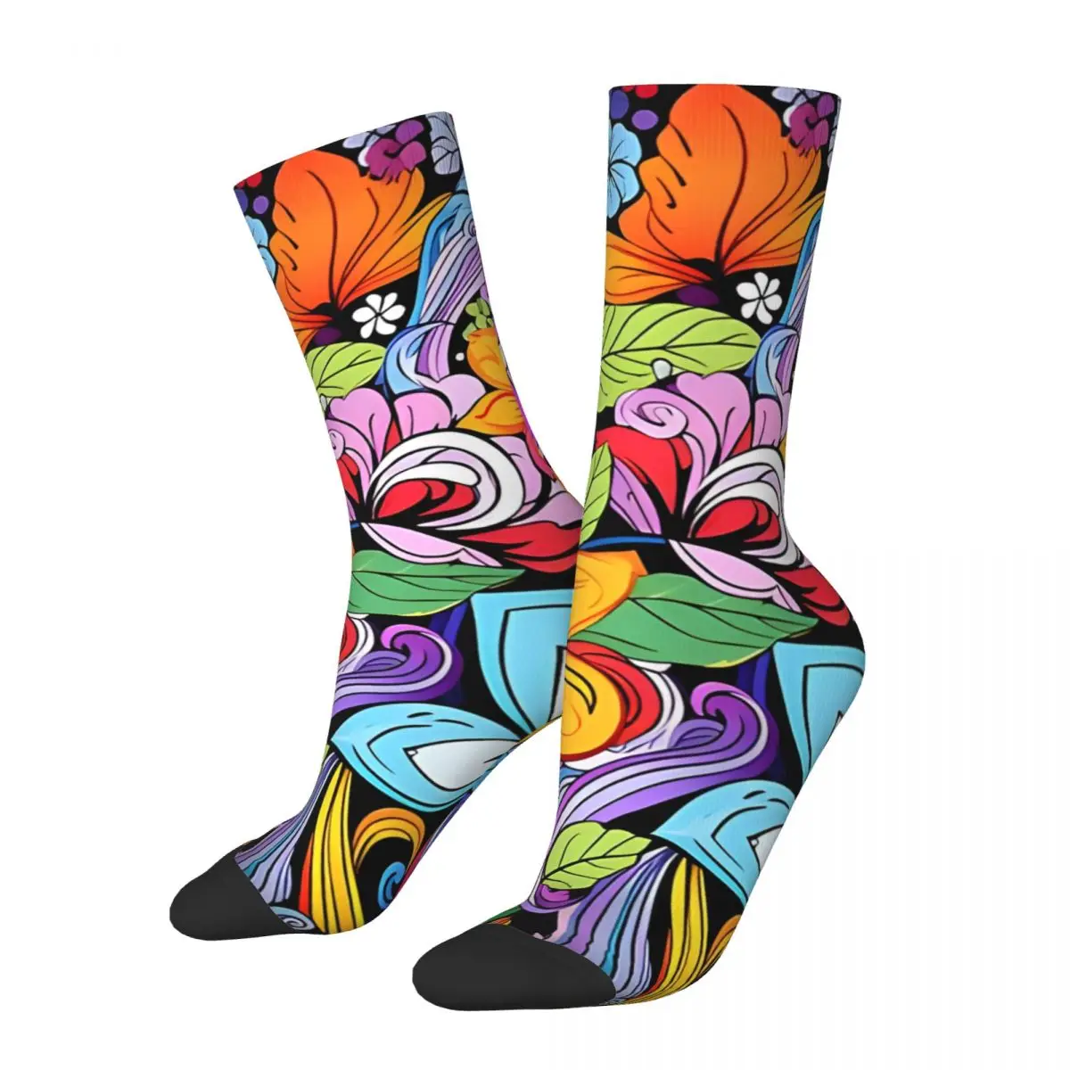 Coloristic Flowers Kawaii Socks Travel Cartoon Pattern Socks