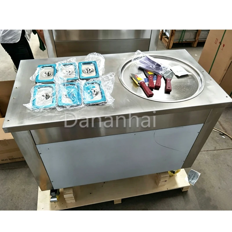 

Commercial Stainless Steel Deep Fried Ice Cream Roll Machine Fully Automatic Flat Thick Cut Bottom for Stir Fried Yogurt