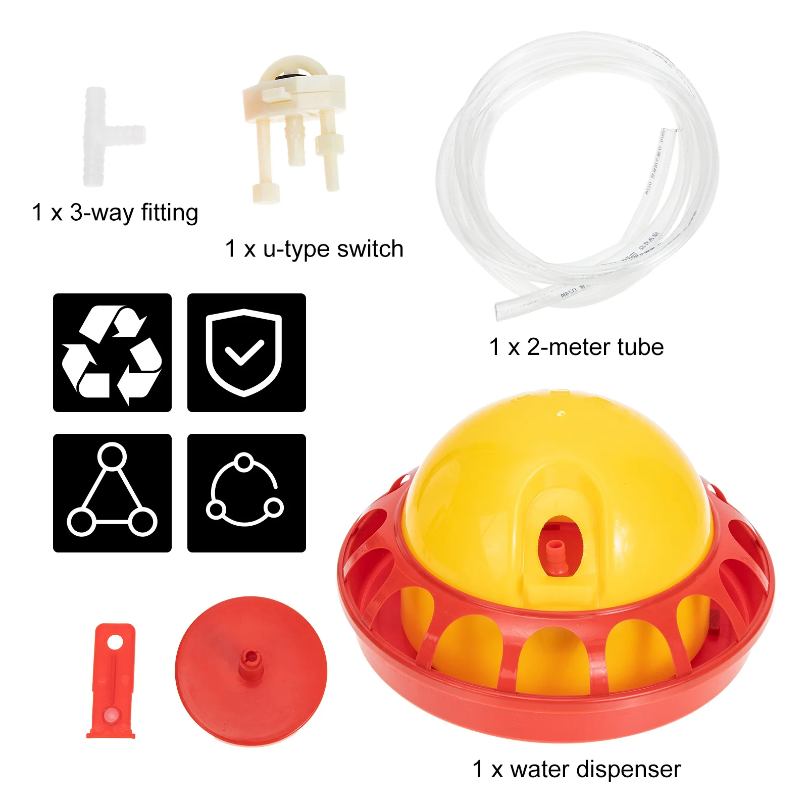 

1 set 1 Set Automatic Chicken Drinking Bowl Leak-Proof Poultry Water Dispenser For Chickens Ducks Geese Pigeon Farm Husbandry