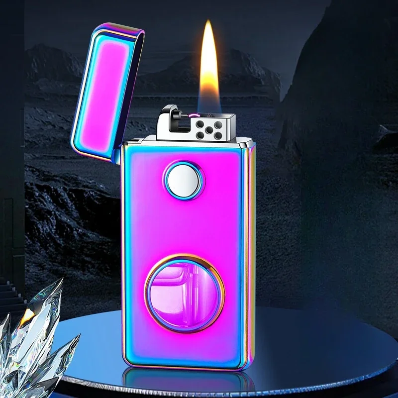 Electric Arc Ignition Kerosene Lighter Visualized Kerosene Warehouse Retro Style Oil-Electric Hybrid USB Rechargeable Lighter