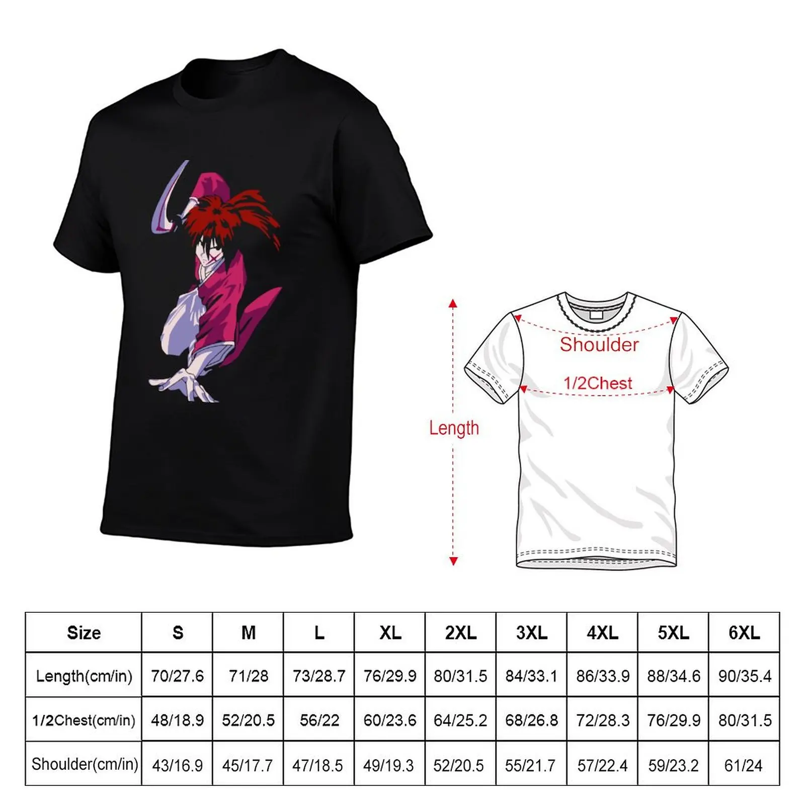 shirt graphic personalised Kenshin shirts shirt man T-Shirt Vintage men t Retro t luxury Rurouni cotton 100% t brand