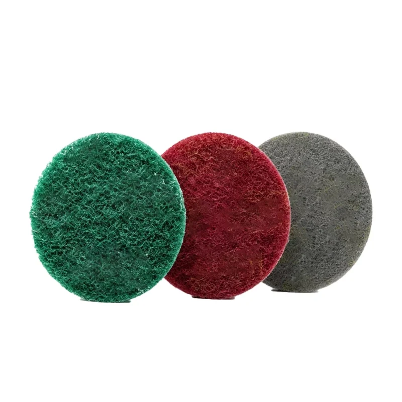 10PCS Industrial Flocked Scouring Pads 2/3/4/5-inch Flocked Polishing Discs for Angle Grinders—Sanding Rust Removal and Cleaning