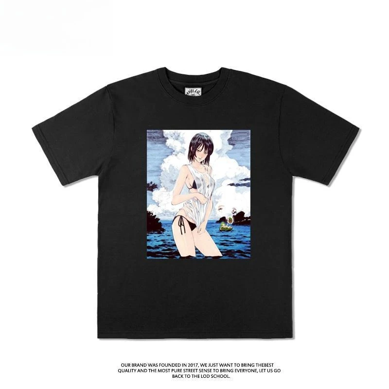 

ONE PUNCH-MAN Japanese High Street Hell Fubuki Round Neck Niche Design Loose Short-sleeved T-shirt Loose Summer Couple