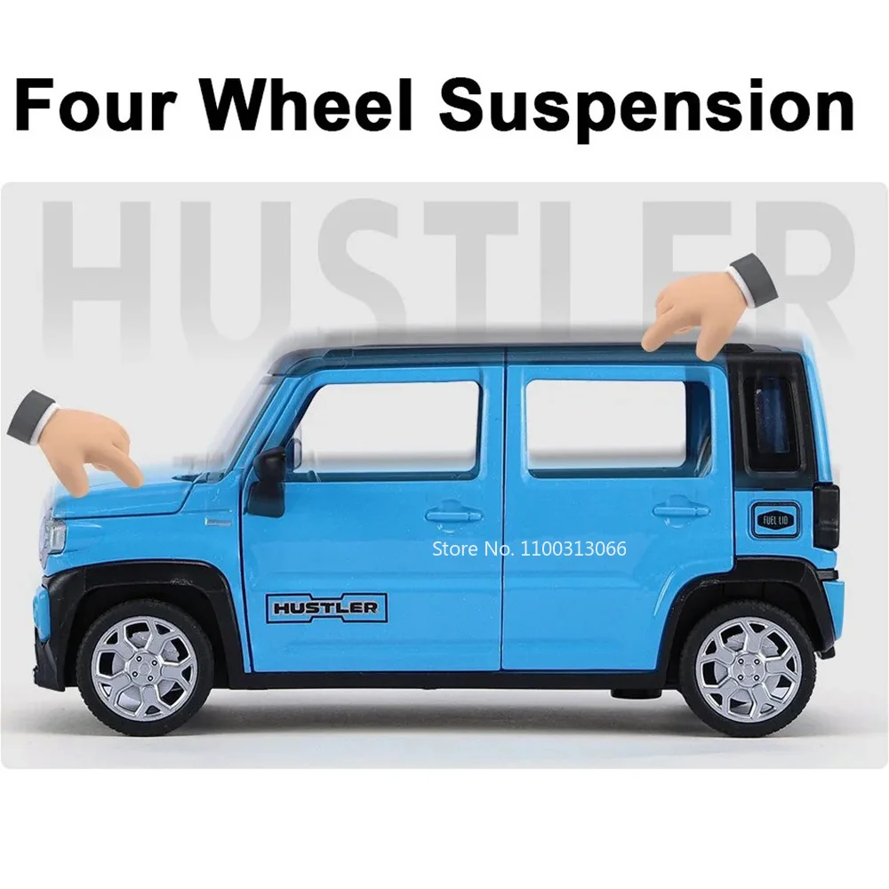 Samochody metalowe w skali 1/22 Hustler, odlewane ciśnieniowo, zabawki z napędem pull-back, gumowe opony, auta dla chłopców, prezenty na festiwale.