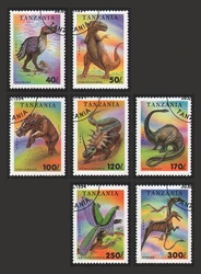 7 sztuk/zestaw znaczków pocztowych Tanzania 1994 prehistorycznego brachiozaura dinozaura zwierzęcego oznaczonego znaczki pocztowe do zbierania