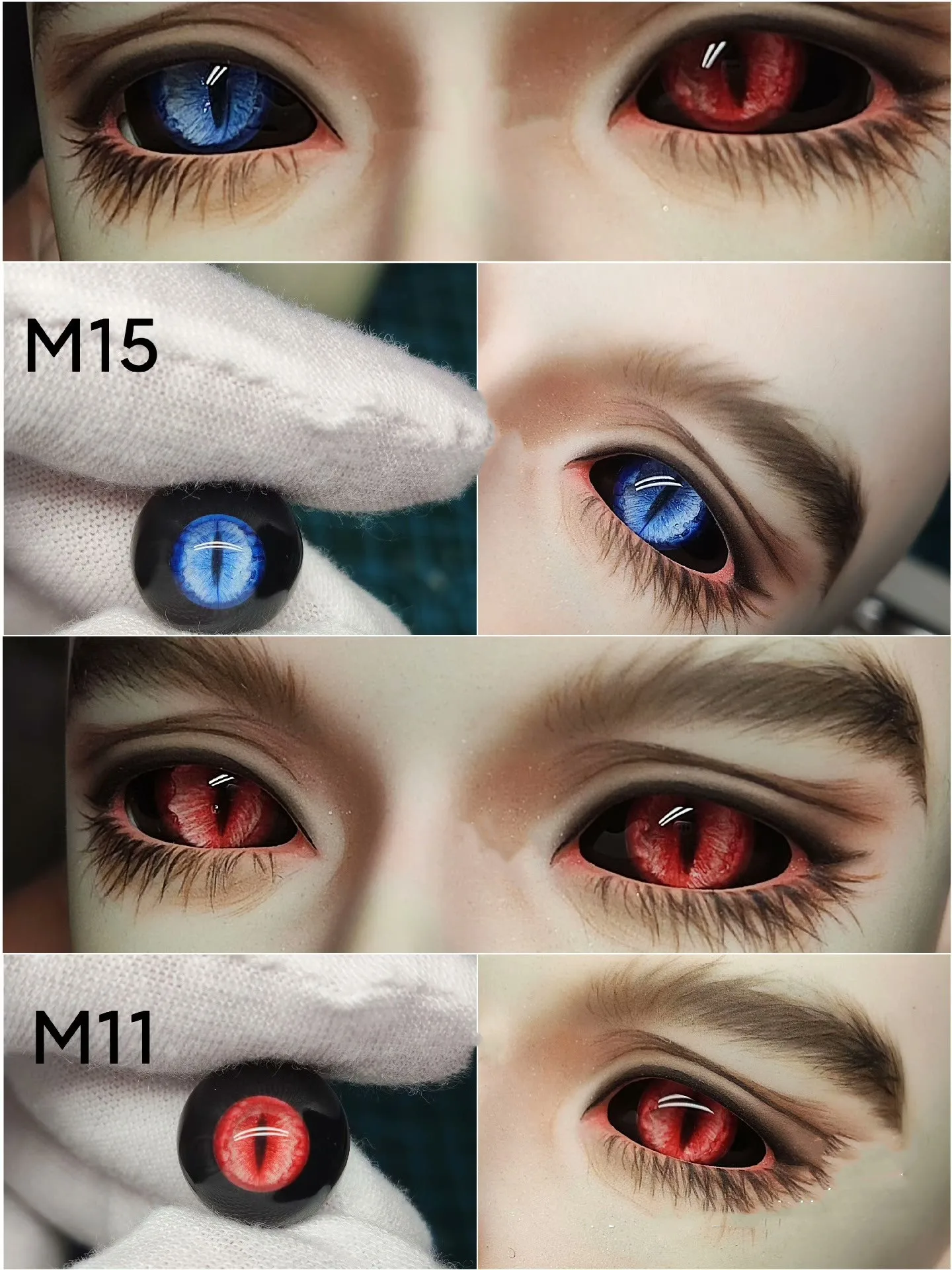 1/6 1/4 BJD Doll Safety Eyes Toy Plaster Eyeballs Animal Cat Pupil 1 Pair