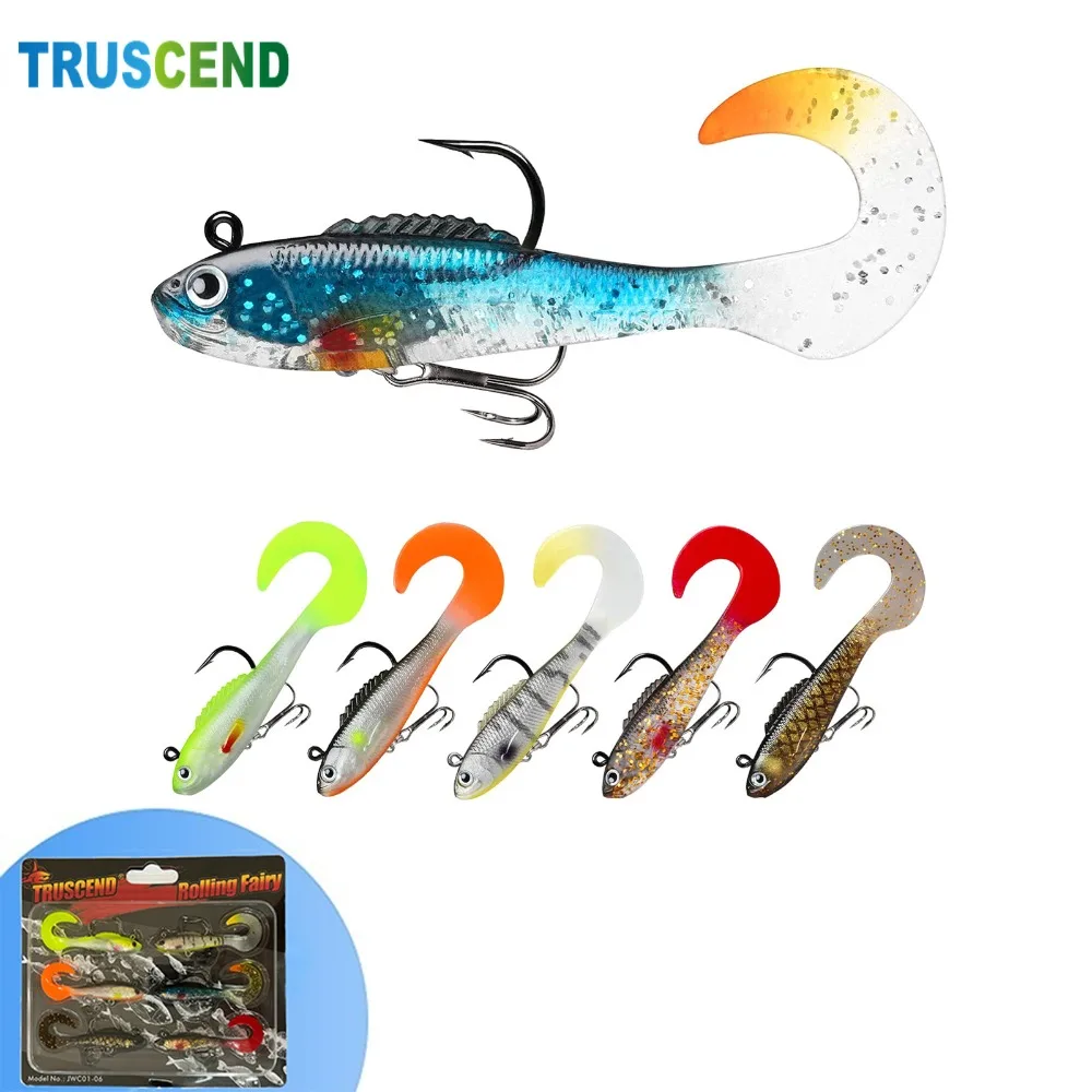 

6pcs Swimbait Artificial Jig Bait Soft Silicone Wobblers Fishing Lure Accessories for Sea Freshwater for Bass Carp Pike​ Tackle