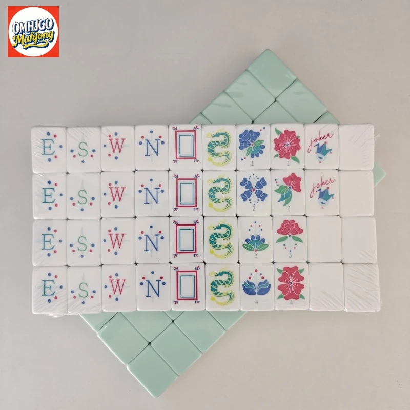 

Premium 4-Layer Acrylic American Mahjong, Pale Turquoise Engraved Mahjong Tiles, Portable Mah Jongg Game for Family Leisure Game