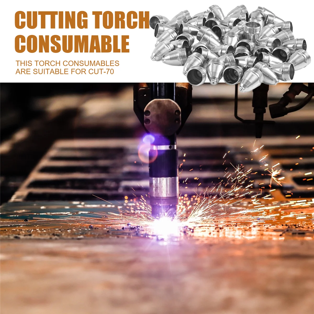 AA26P 100 pièces P80 torche de découpe Plasma consommable découpe CNC 60A 80A 100A P80 pointe de torche Plasma buse d'électrode
