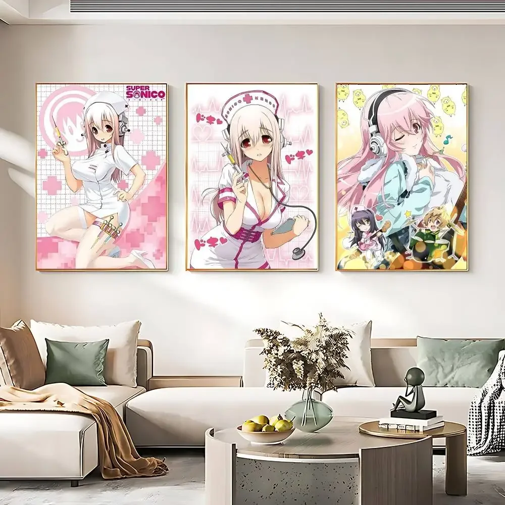 S-Super S-Sonico ملصق صورة حائط لوح رسم ديكور فني للمنزل طباعة لغرفة المعيشة ديكور