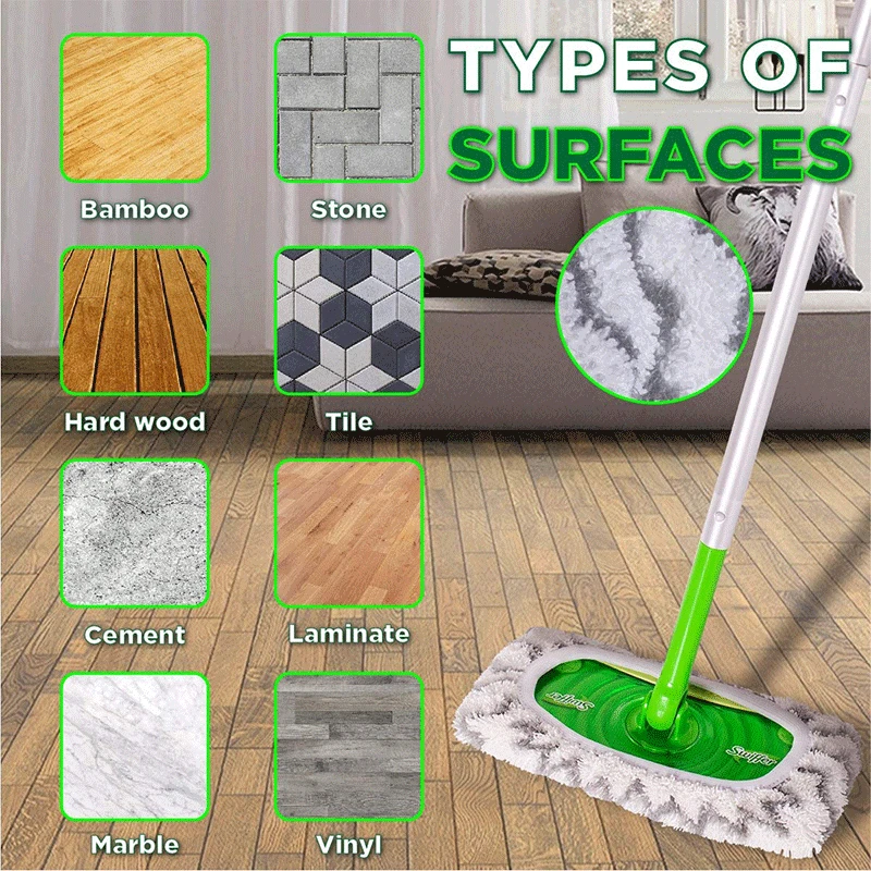 Swiffer Sweeper Replacement Mop Cover, Reusable Flat Mop Replacement, Wet and Dry Mop Head