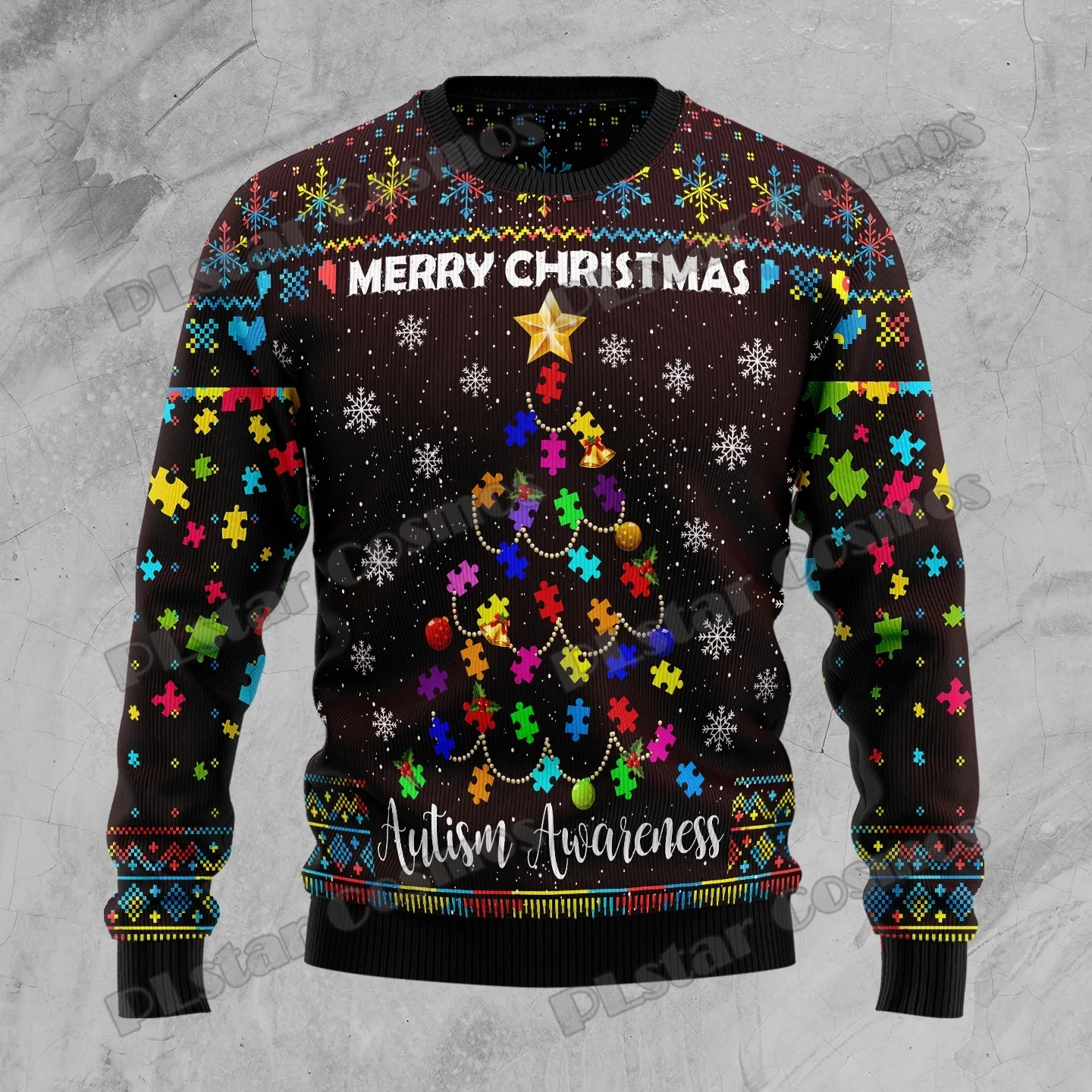 PLstar-suéter de Navidad con estampado 3D de chimpancé Cosmos para hombre, Jersey de punto informal Unisex, moda, feo, invierno, MYY33