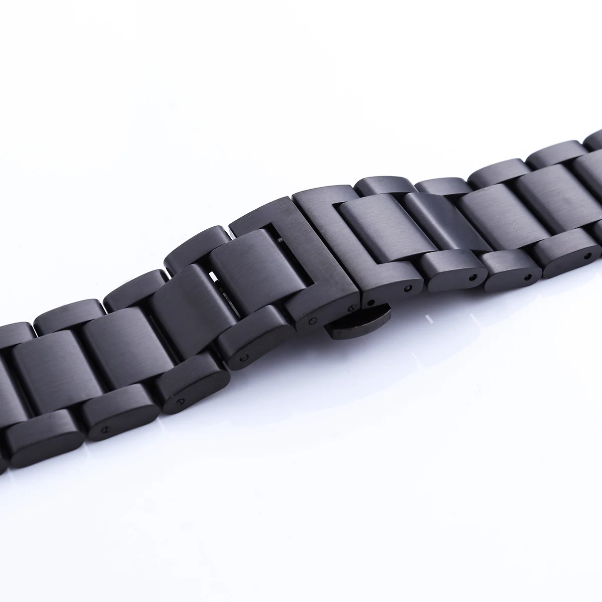 

24mm Stainless Steel Watch Strap Strong Durability Easy Install High-End Chic Replacement Black 24mm Watch Strap