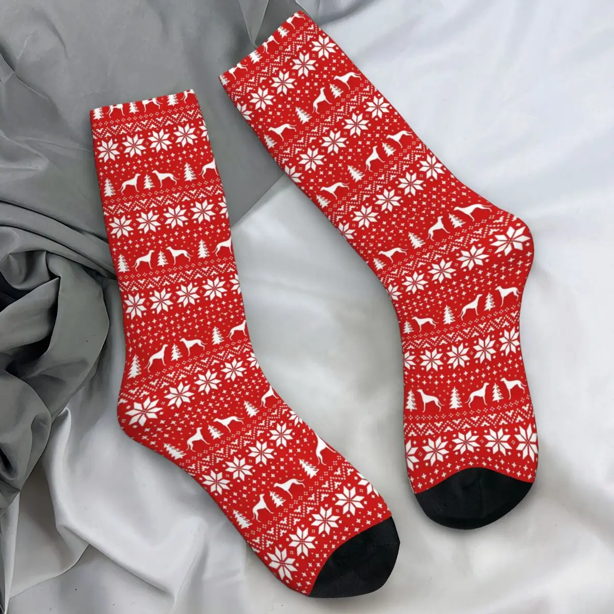 Adults Men Socks German Shorthair Pointer Dog Christmas Stockings Autumn Leisure Breathable Socks Printed Climbing Non-Slip Sock