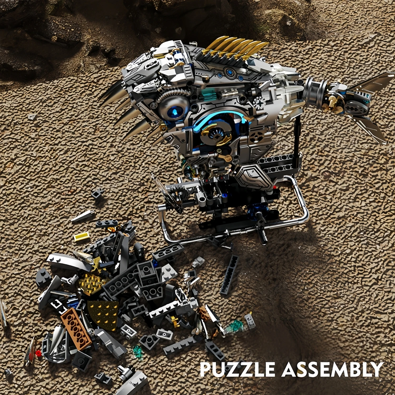 1085 Uds. Crea bloques de construcción de piraña mecánica MOC, Kit de modelo de animales de dinosaurio, juguete DIY STEM para regalo de niños