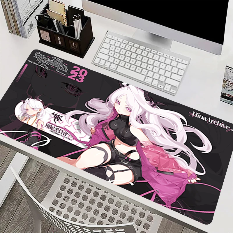 Mouse Pad kawaii Gamer Mouse Pads Large Gaming Mousepad Blue Archive Sorasaki Hina Computer Extended Desk mat Keyboard Mouse Pad
