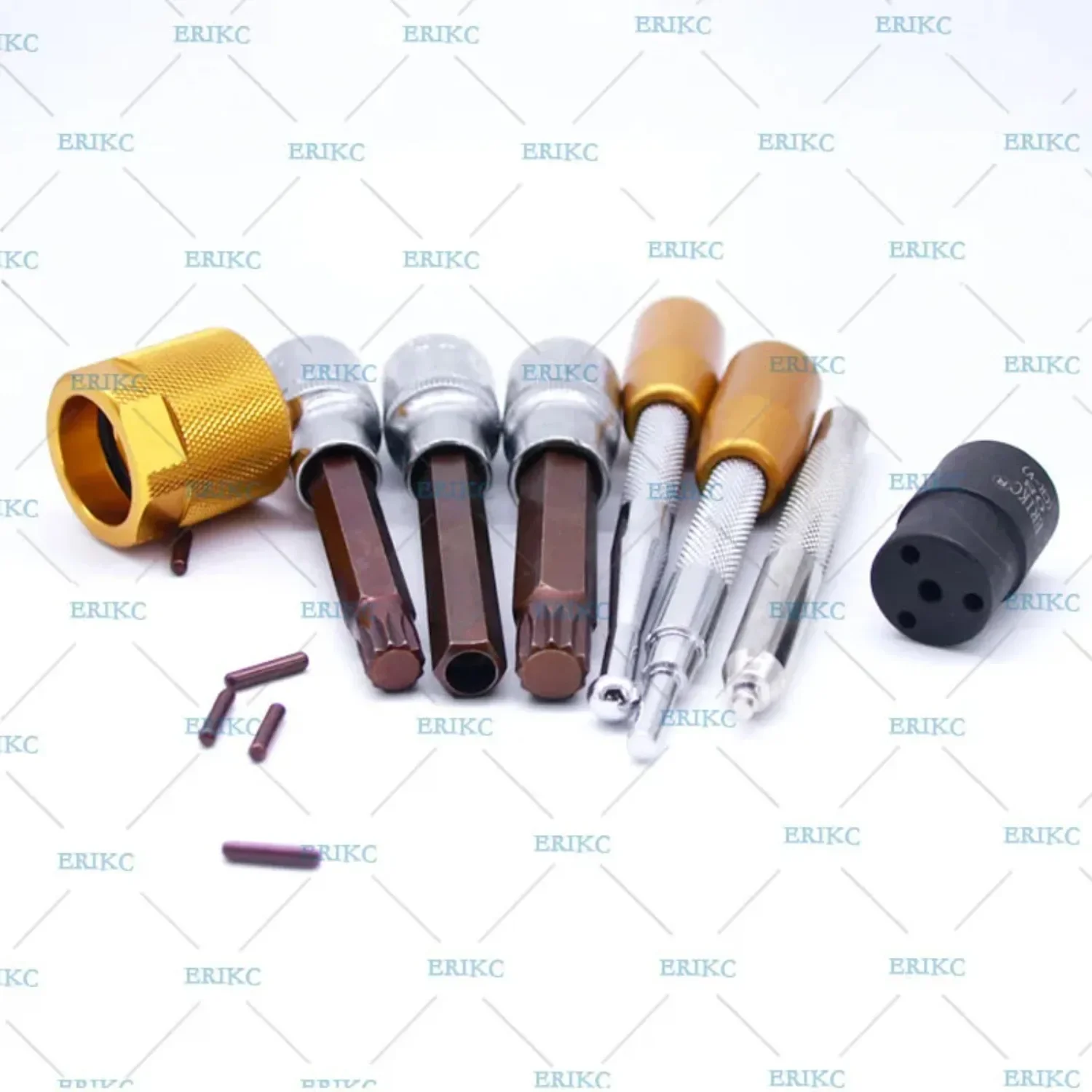 ERIKC 8PCS Diesel Common Rail Injector Nozzle Disassemble Tool Kits For BOSCH DENSO, Common Rail Injector Repair Tool E1024033